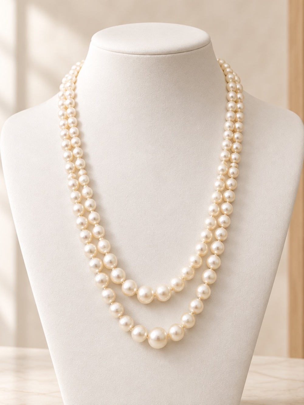 Vintage Classic Double Strand Pearl Necklace - Picture 10 of 10